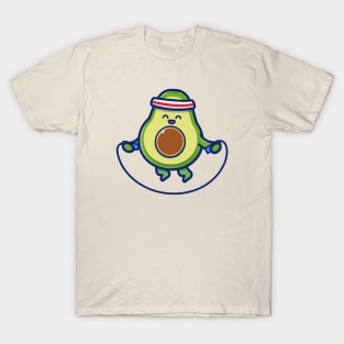 Cute Avocado Playing Jump Rope T-Shirt